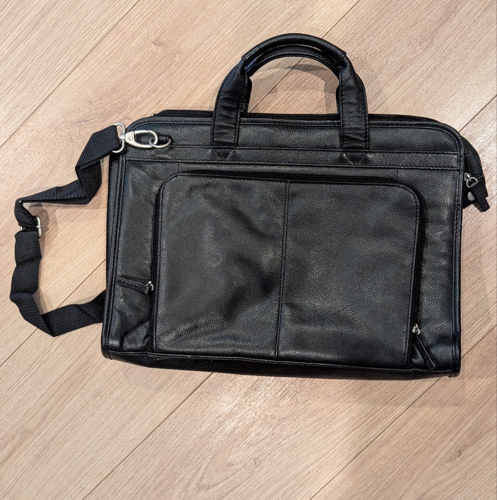 Wilsons Leather Black Briefcase with Professional Design